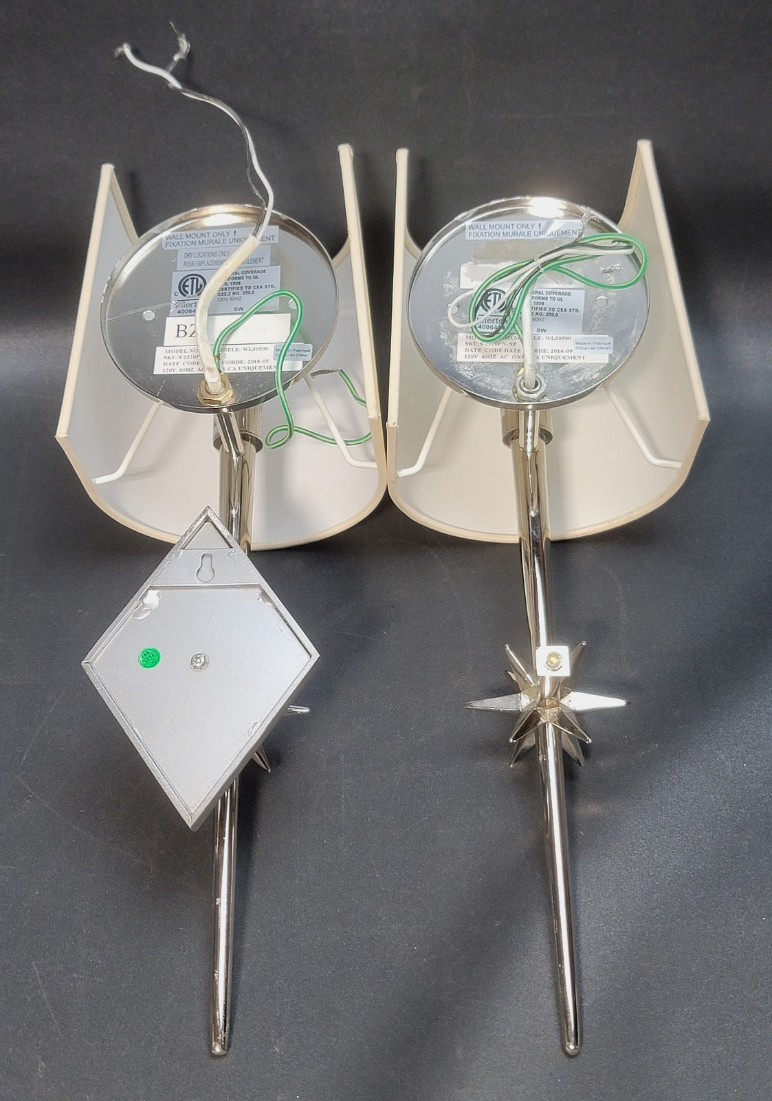 Pair of Visual Comfort Signature Etoile Wall Sconces Polished Nickel Finish 17"