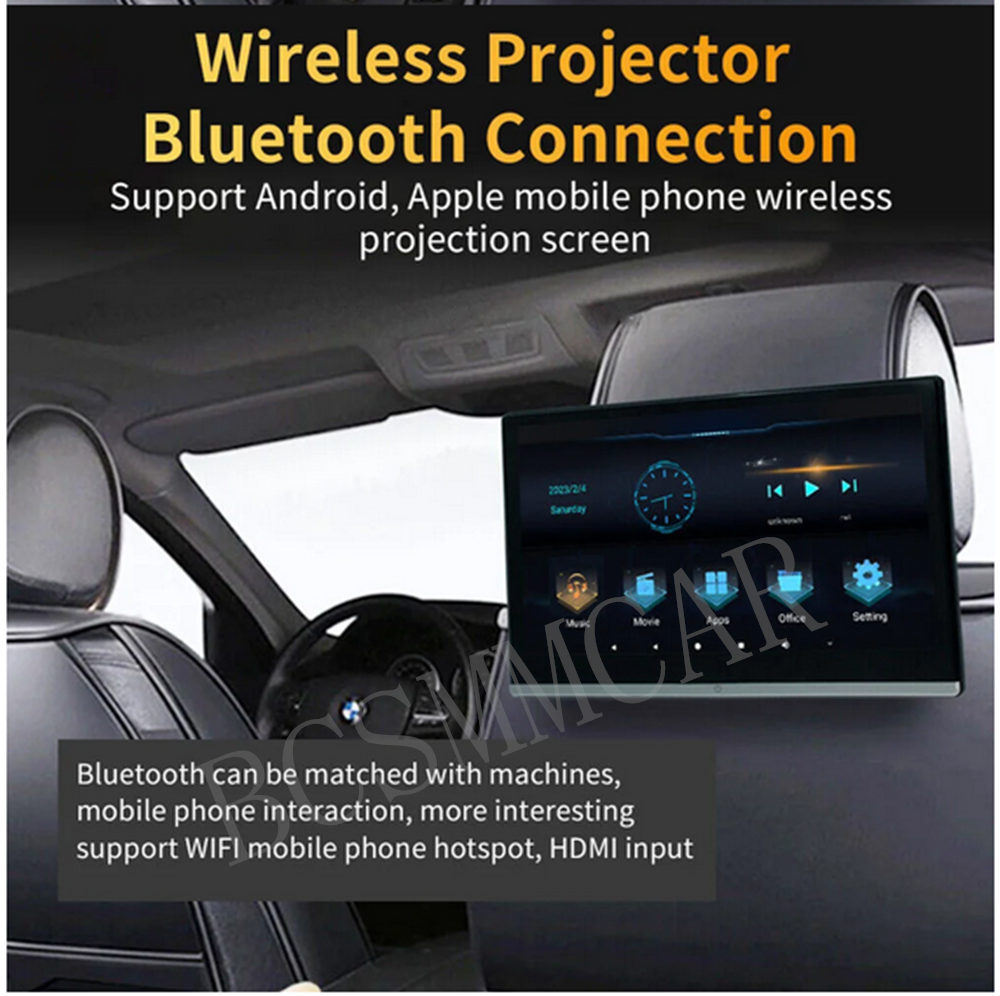 2pcs Android 11 Car TV Touch Screen Headrest Monitor For Rear Seat Entertainment