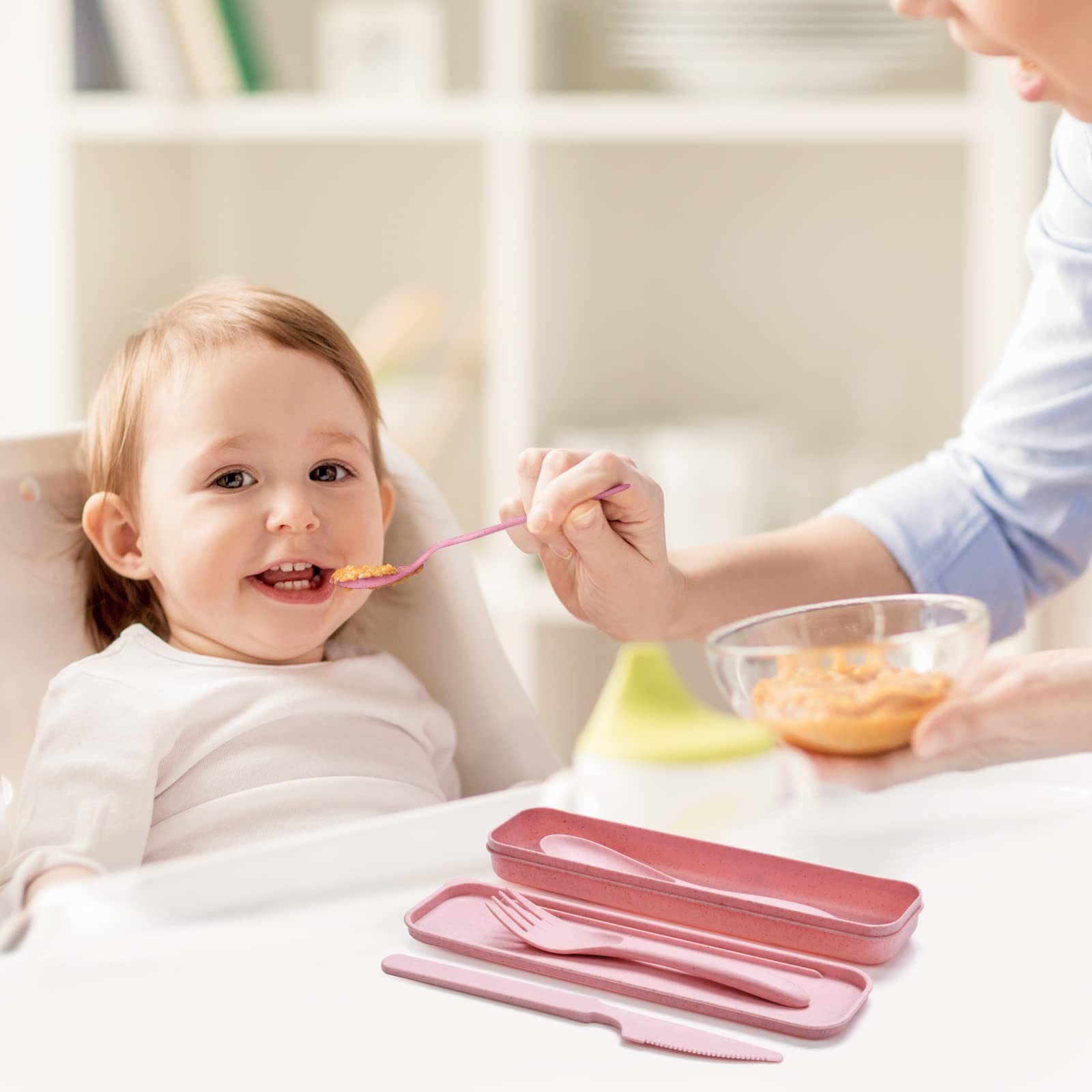 Reusable Travel Utensils Set with Case, 2 Sets 2 - Black, Dark Blue