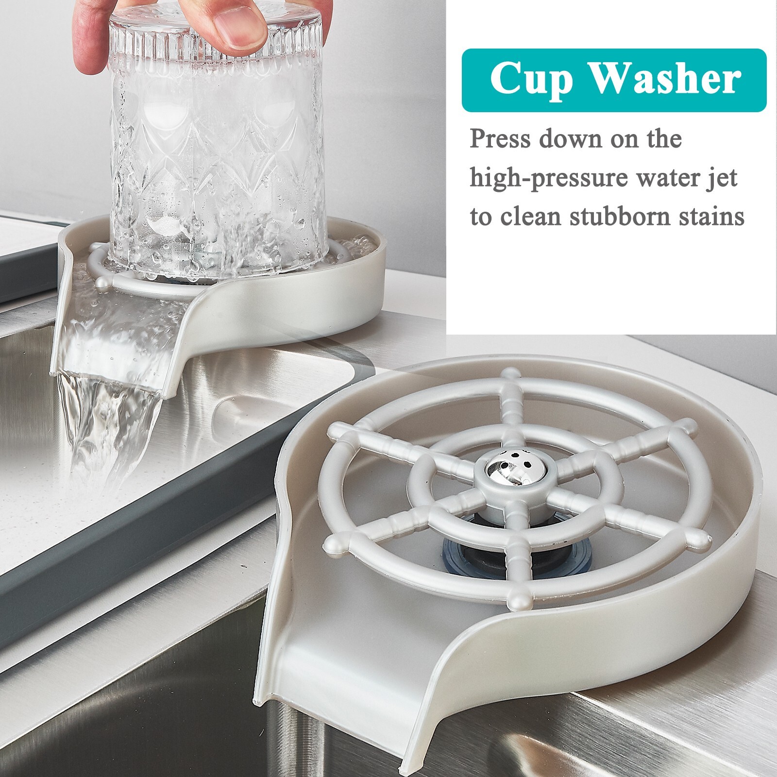 31.5" Flying Rain Waterfall Kitchen Sink Stainless Steel Single Bowl with Faucet