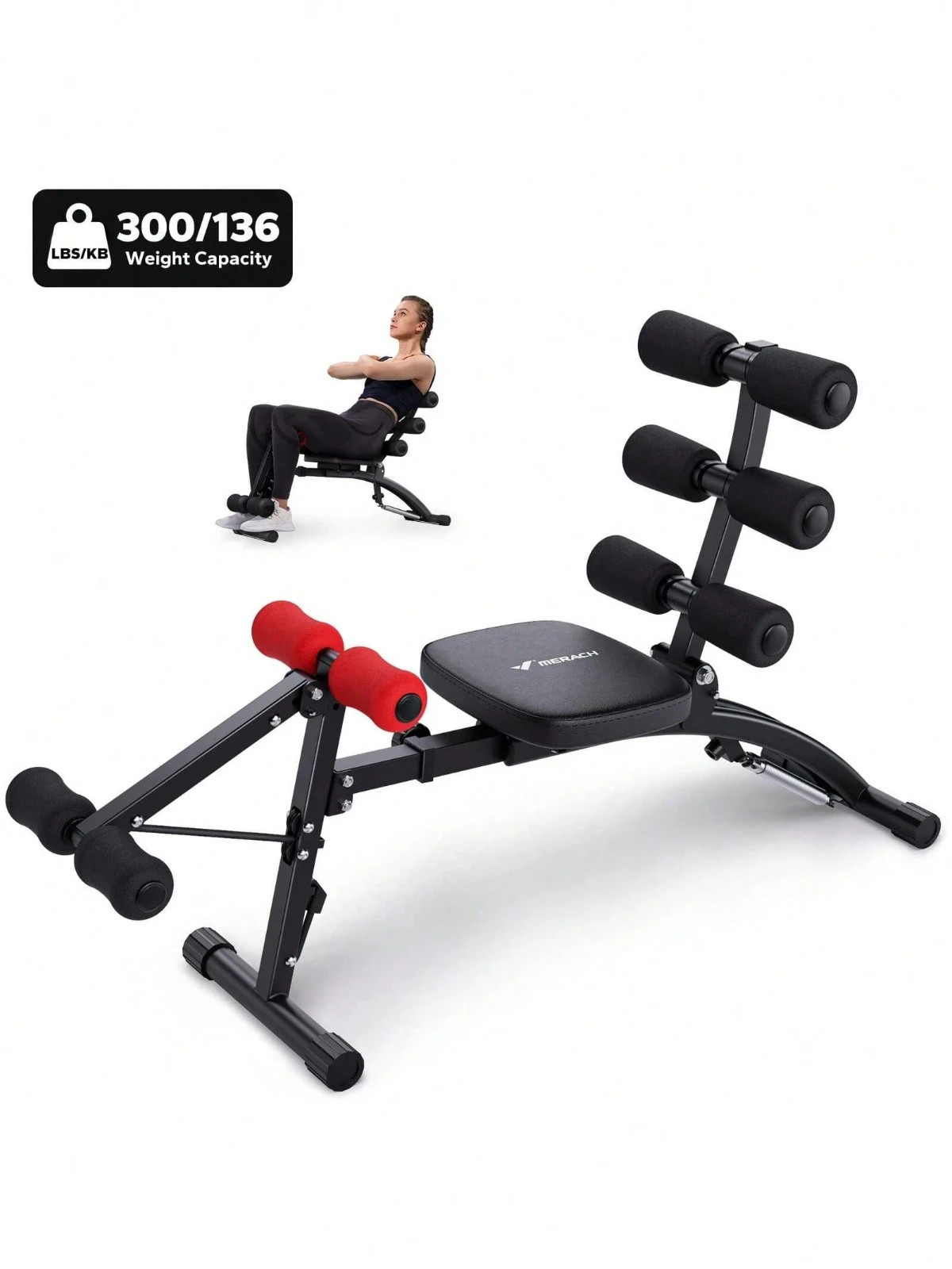 Ab Workout Bench for Home Gym - Multi-Functional Adjustable Ab Trainer