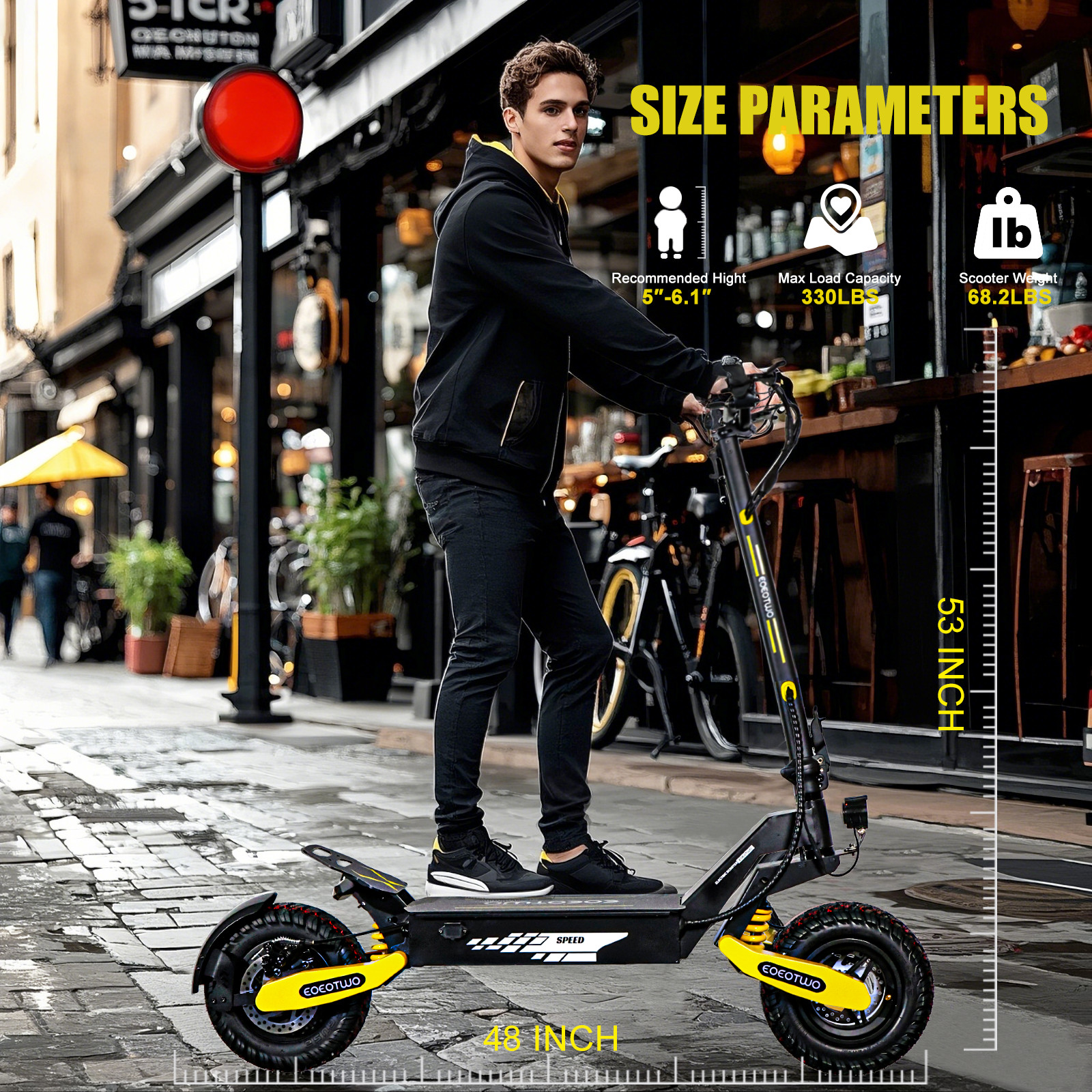 1200W Electric Scooter for Adult 48V13AH 28MPH 11'' Off-road Commuting E-Scooter