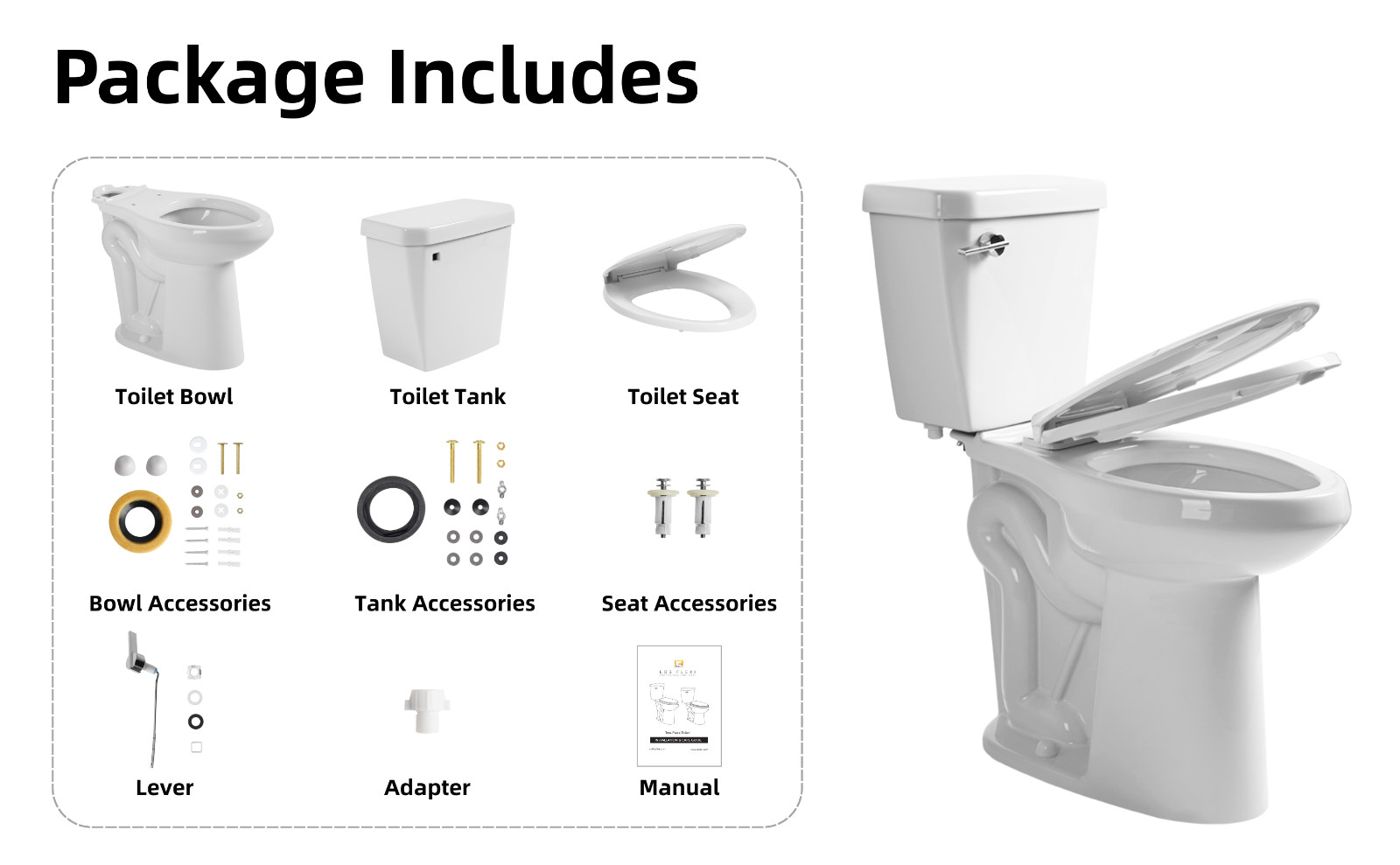 21" Extra Tall Toilet for Seniors, Elongated Bowl, 1.28 GPF, Soft-Close Seat