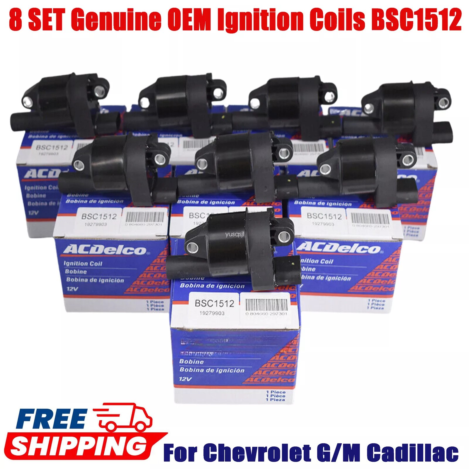 Genuine UF414 8x Ignition Coils+Spark Plugs+Wire For GMC Chevy SilveradoTahoe$￥