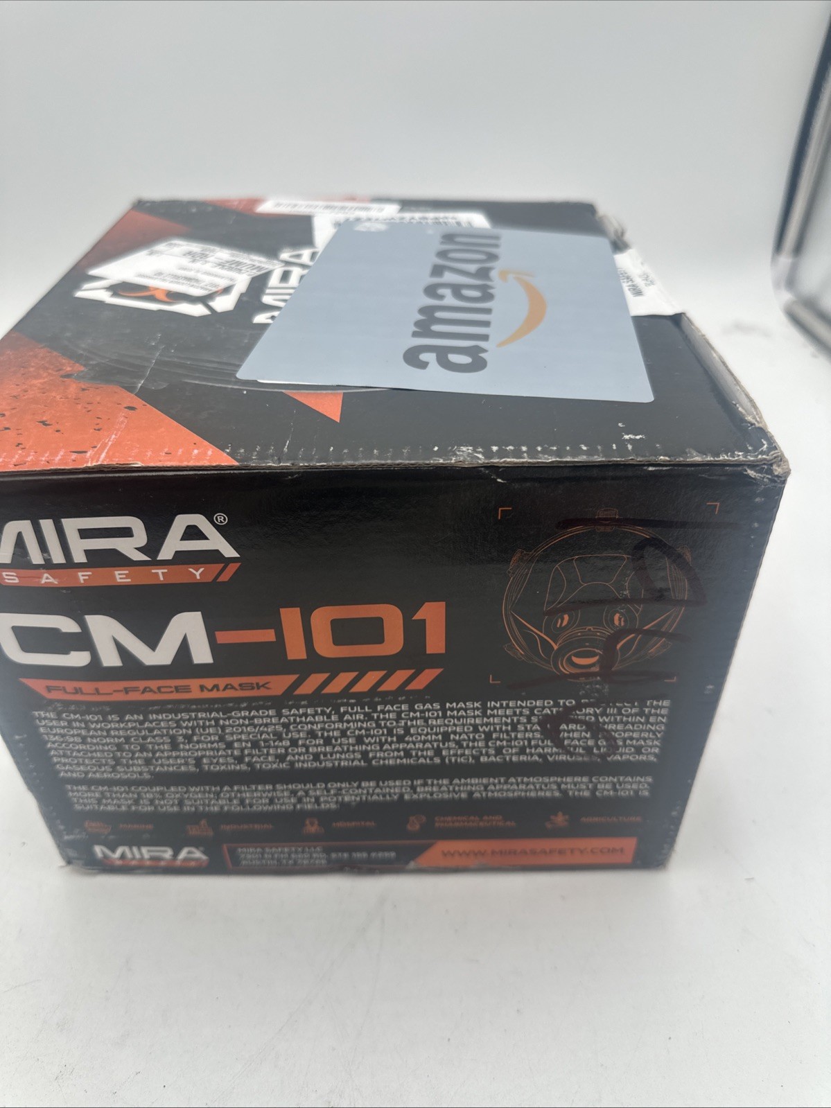 MIRA Safety CM-I01 Full-Face Industrial-Grade Gas Mask - Medium Black