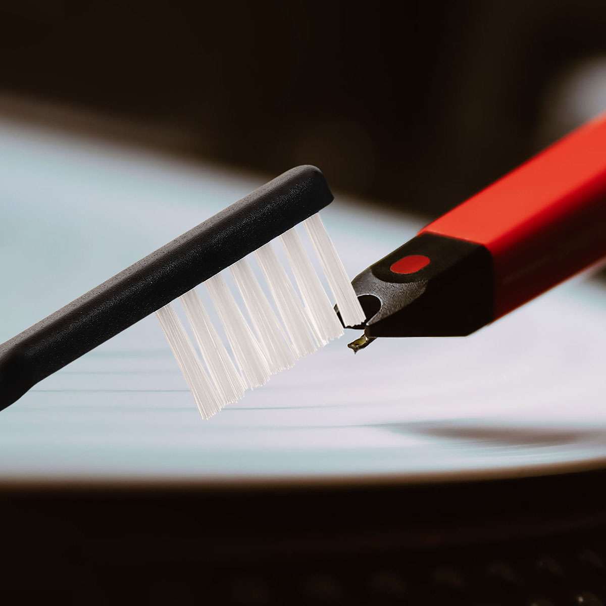 3in1 Vinyl Record Cleaning Brush Set Stylus Velvet Anti-static Cleaner Tool Kit