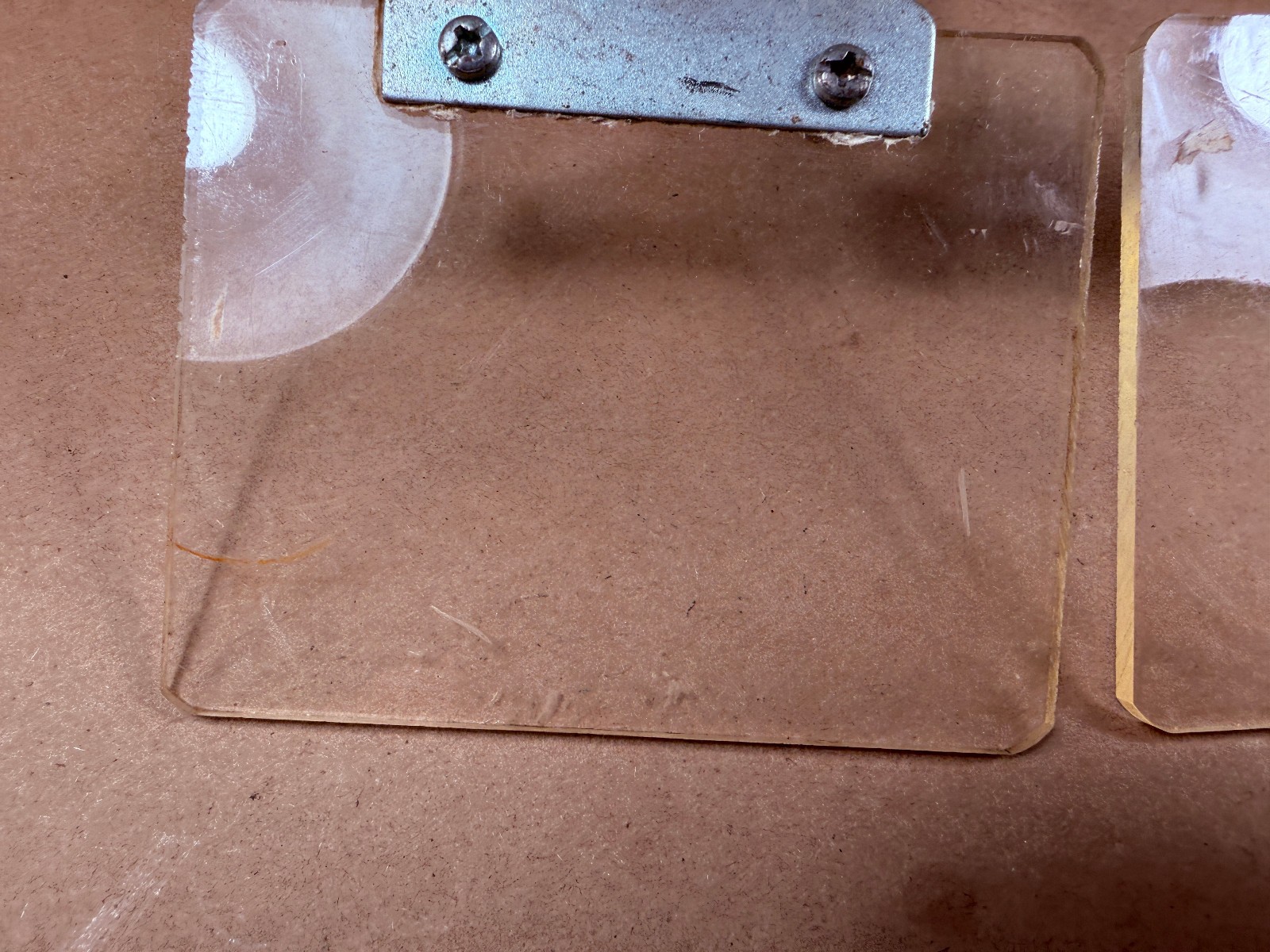 Pair Used Baldor Compatable Bench Grinder Eye Shield 4" X 3-1/4” w/ Bracket