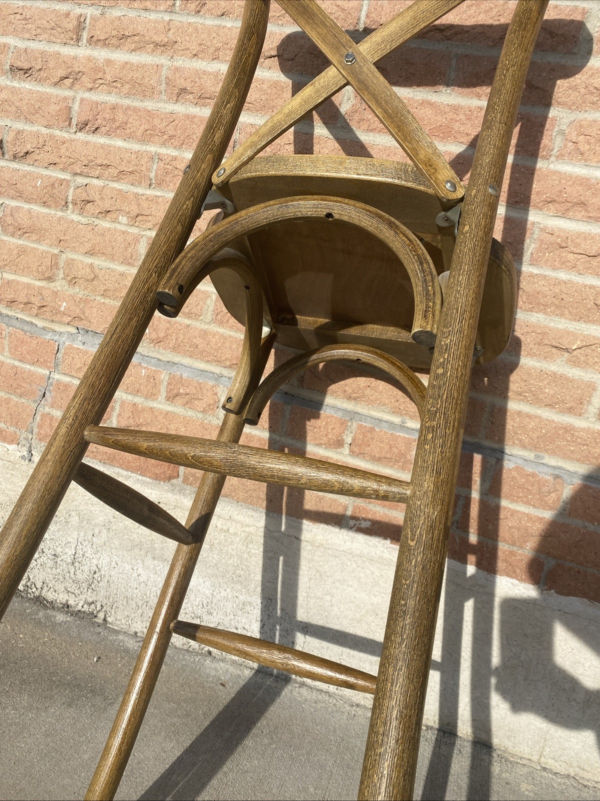 Bistro Style Cross Back Espresso Wood Restaurant Barstool