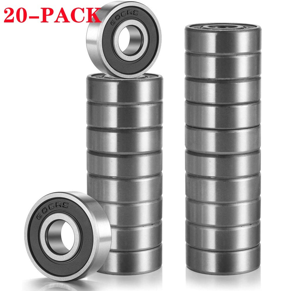 608-2RS Ball Bearing 8x22x7 Two Rubber Sealed Chrome Skateboard 608RS (20pcs)