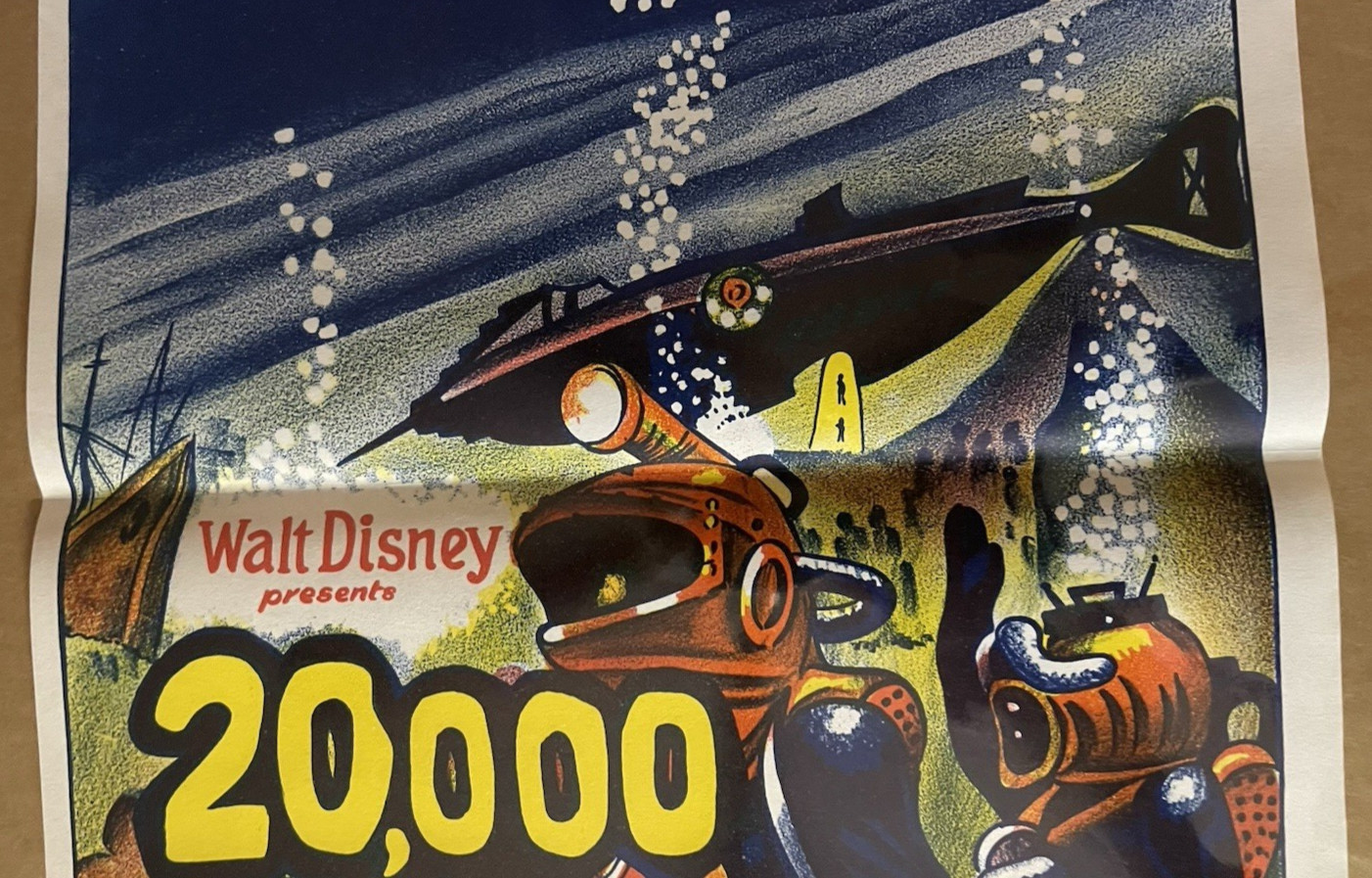 ORIG. MOVIE POSTER~20,000 LEAGUES UNDER THE SEA~60'S~APP 13X30"~SYDNEY AUSTRALIA