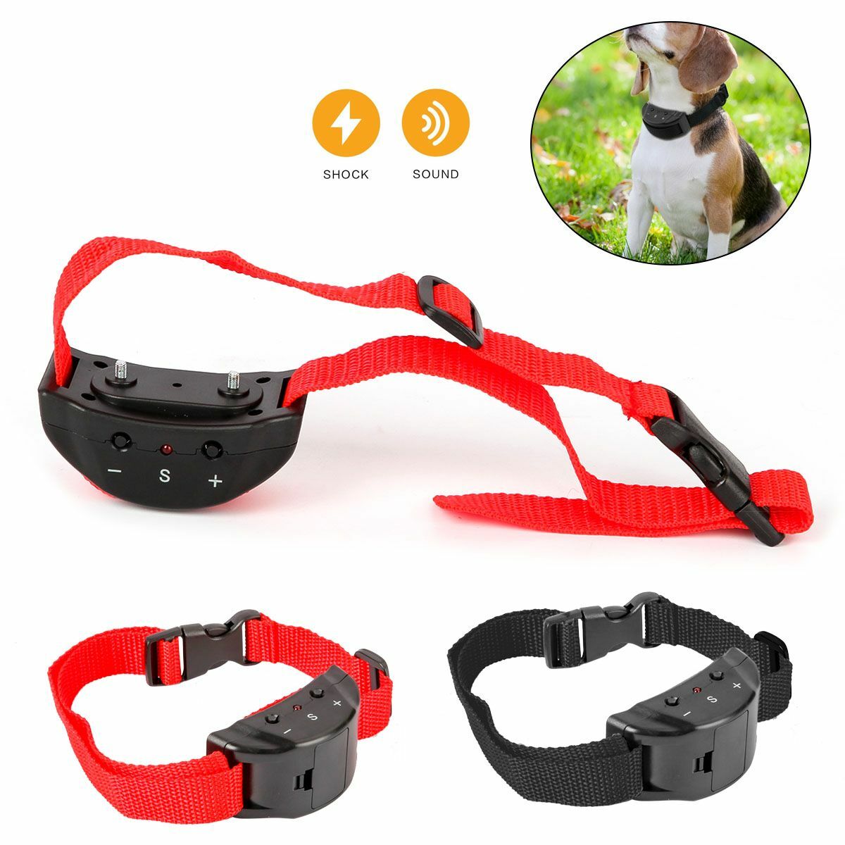 Automatic Anti Bark Barking Shock Control Collar Device Small Medium Large Dog