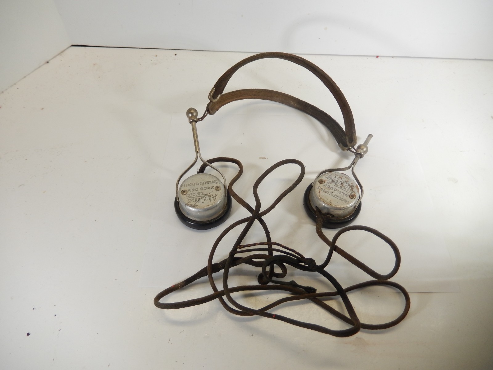 ATWATER KENT MODEL 10C BREADBOARD RECEIVING RADIO & AIRLINE HEADPHONES UNTESTED