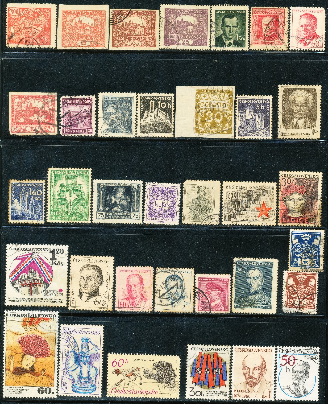 Czechoslovakia Stamps unsorted lot of 61 used postage various years