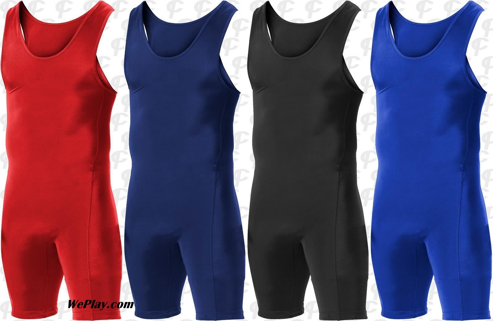 Alleson Heavyweight Men's Wrestling Powerlifting Singlet Black Red Blue Singlet