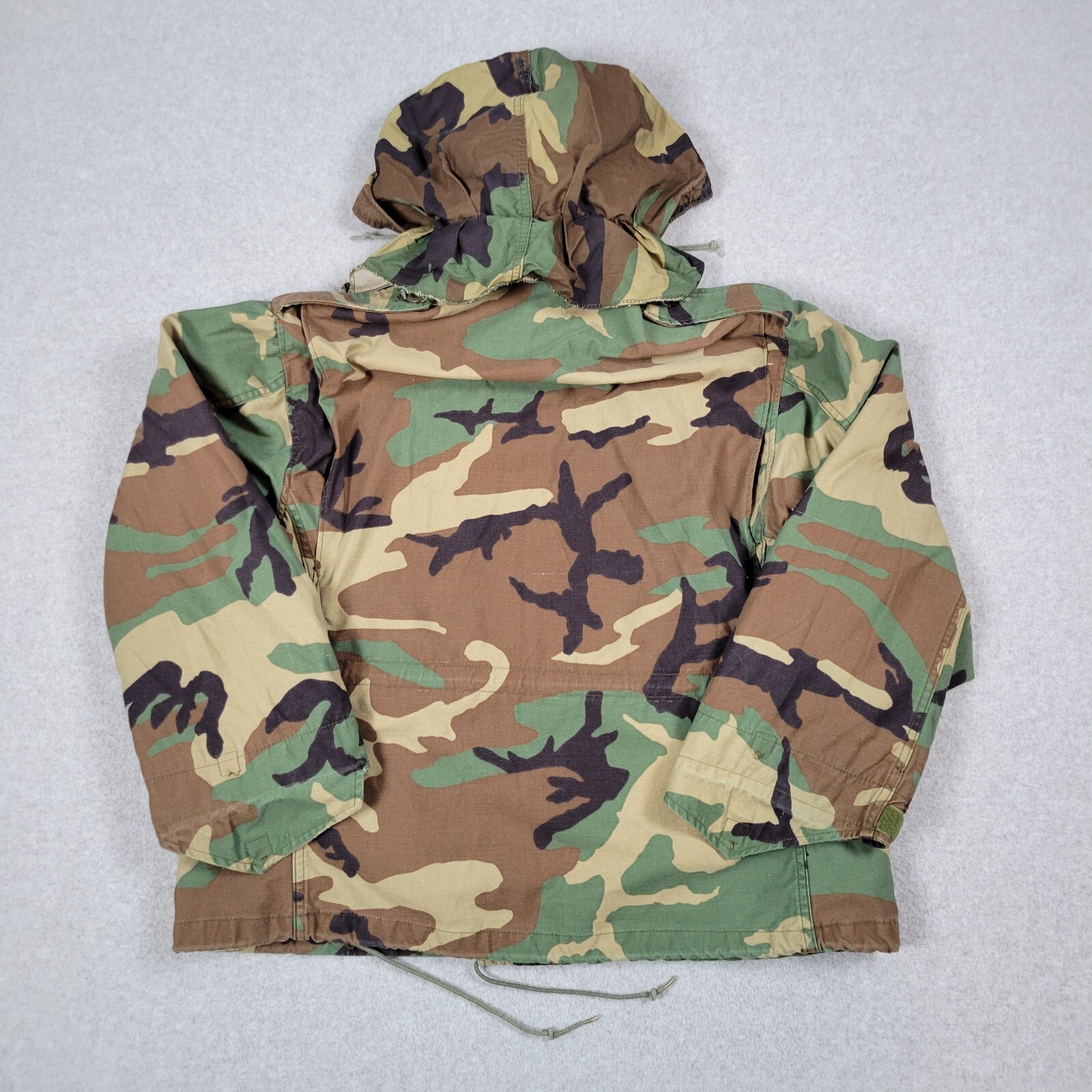 US Army M65 Field Jacket Coat Mens Medium Extra Short Woodland Camo 90s USGI