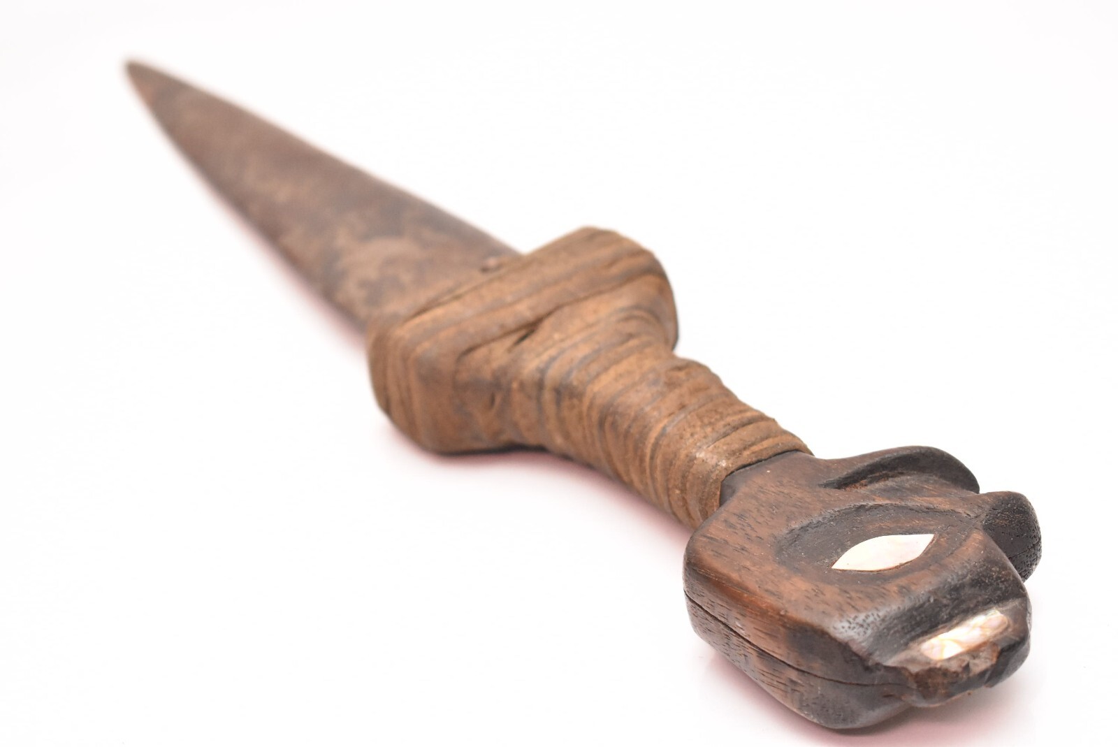 OLD Northwest Coast Native Eskimo Tlingit Knife Hand Carved Dagger 16" Figural