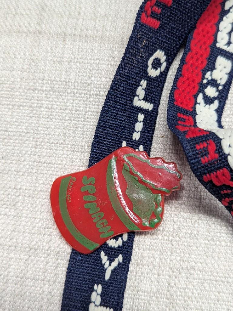 NOS vintage SUSPENDERS kids/teens POPEYE olive oil KING FEATURES SYNDICATE