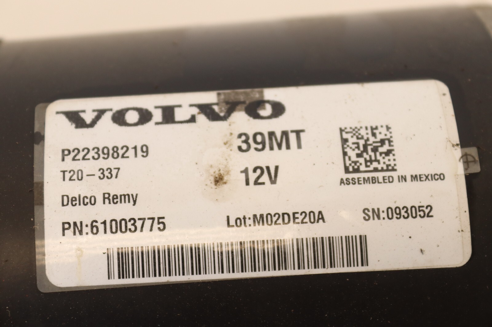 2019-2023 VOLVO VNL 760 D13 12.8L ENGINE STARTER MOTOR 22398219 DELCO OEM
