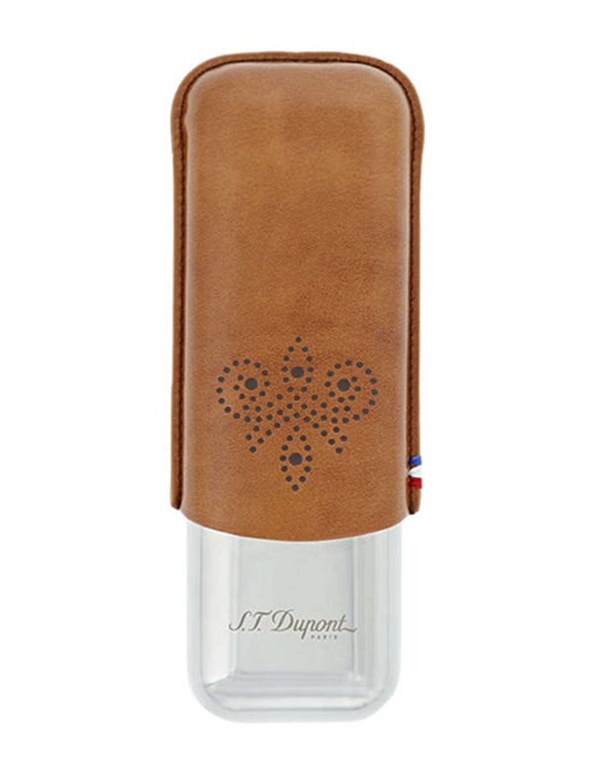 S.T. Dupont Leather & Metal Adjustable Cigar Case For 2 Cigars 183019 New In Box