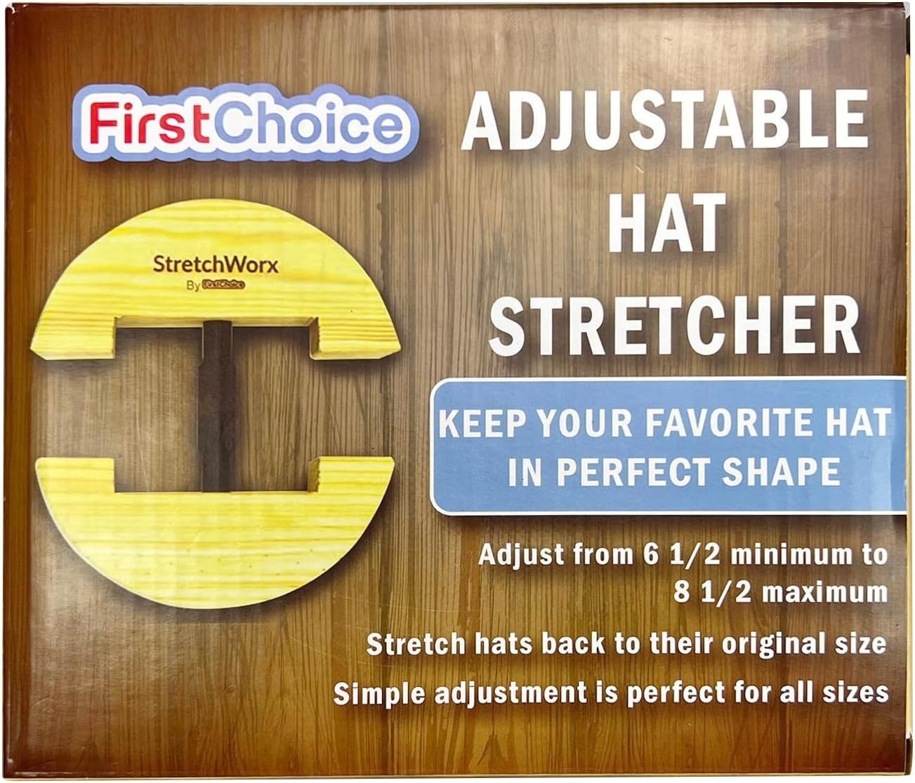 Wood Hat Stretcher Fitted Cowboy Hat Stretching Tool Unisex Adjustable