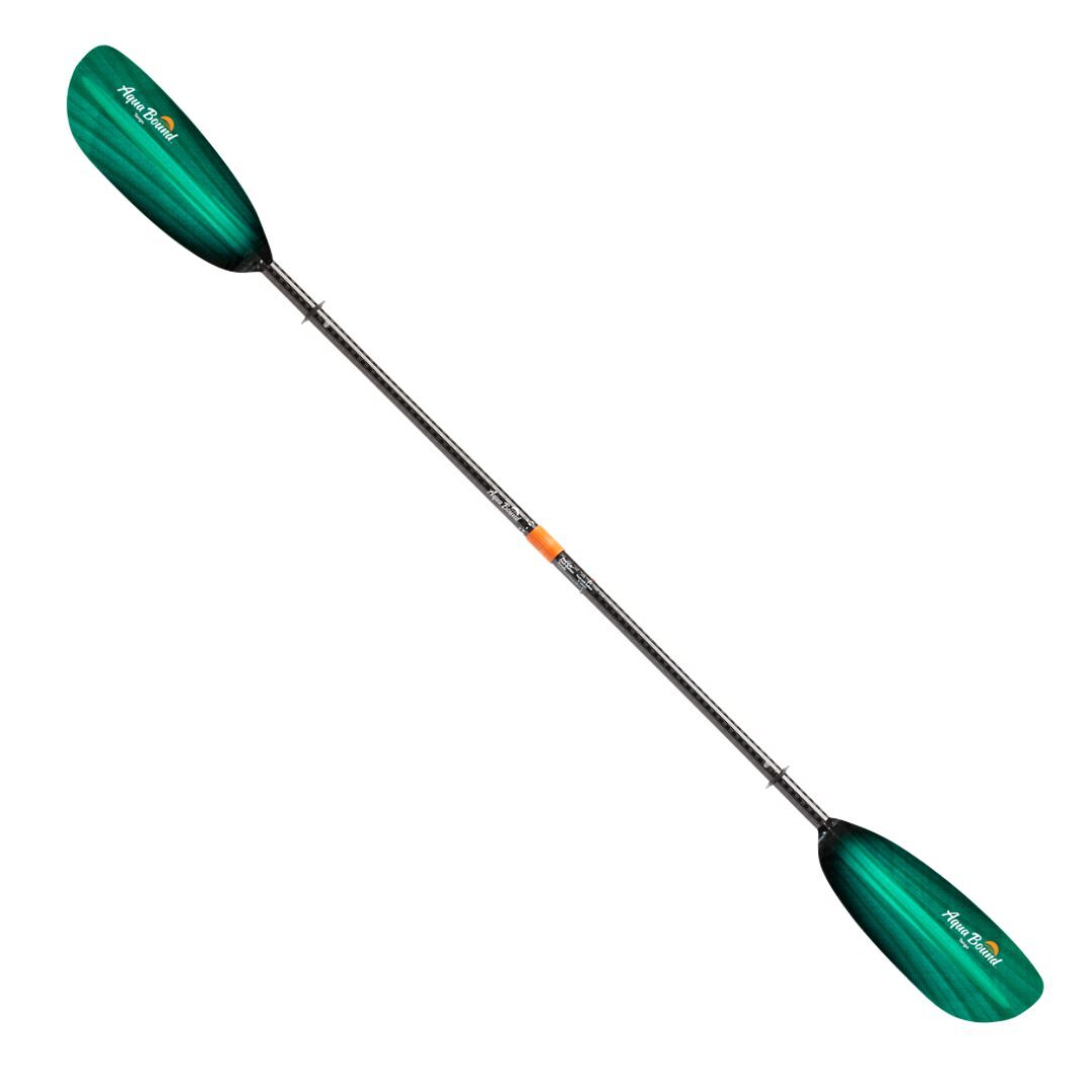 Aqua Bound Tango Fiberglass 4-Piece Kayak Paddle, Green Tide, 240cm