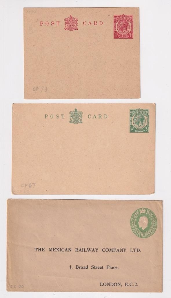 GB QV, EDVII, GV, GVI, QEII x 145 Stationery Registered, Envelopes, Lettercards.