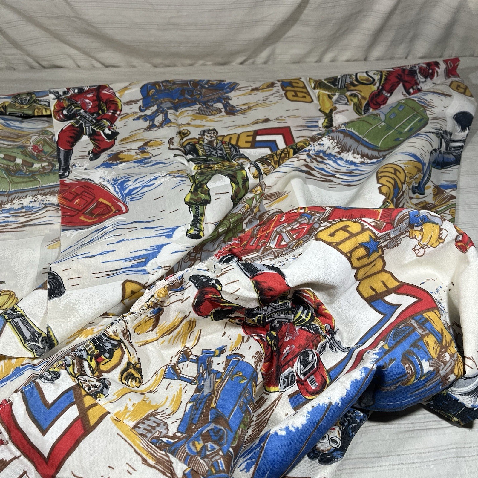 GI Joe ARAH Vintage 1985 Hasbro Bedding Twin Fitted Sheet with Pillow Case V1