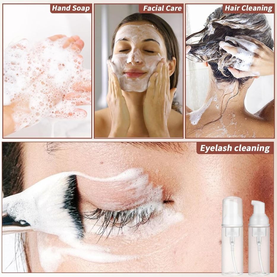 7 Pcs Foam Pump Bottle 2oz Foaming Soap Dispenser Travel Container BPA Free(c