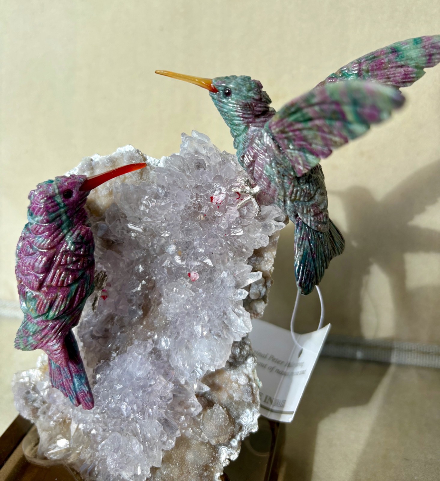 Ruby and Kyanite HB Pair on Amethyst "Rose"- 6" Peter Muller"