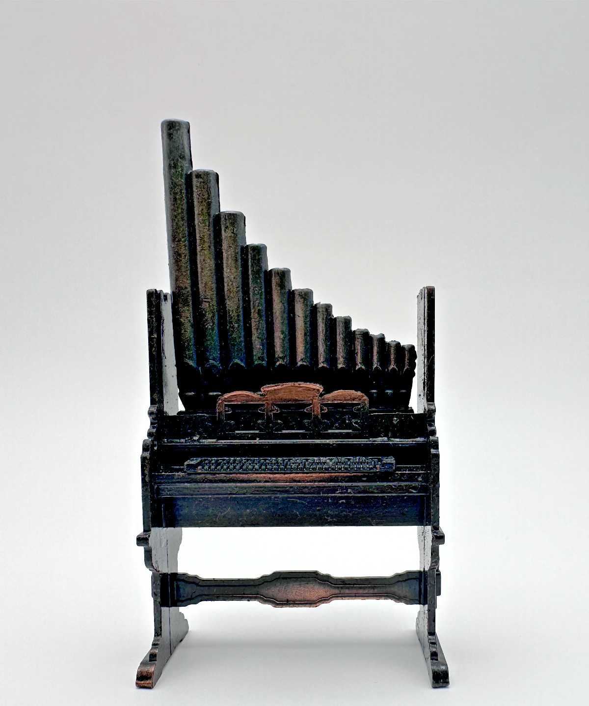 VINTAGE MINIATURE CAST IRON PIPE ORGAN - PENCIL SHARPENER - BOX - A427