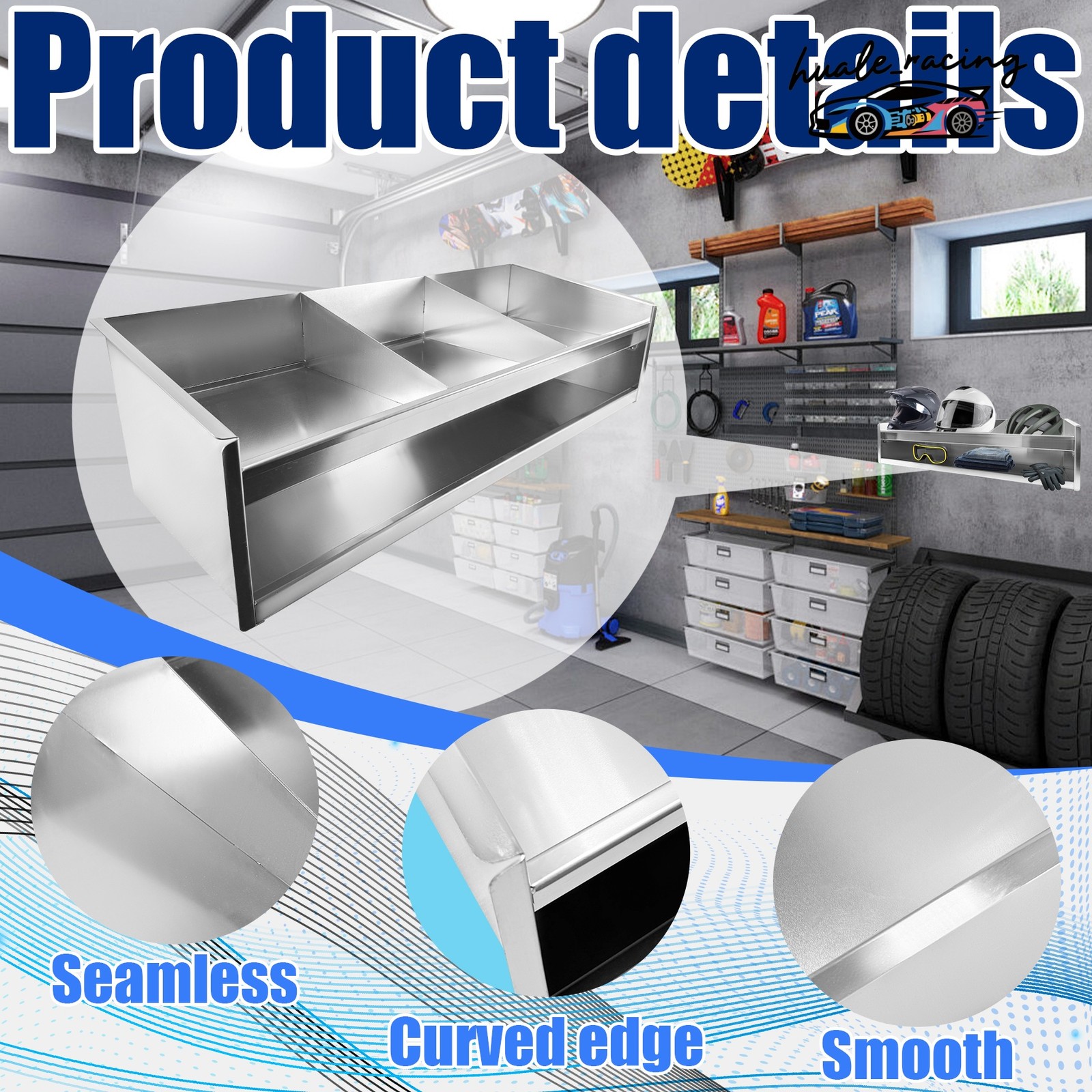 Aluminum Helmet Bay Holder Rack For Trailer Shop Garage Storage Organizer