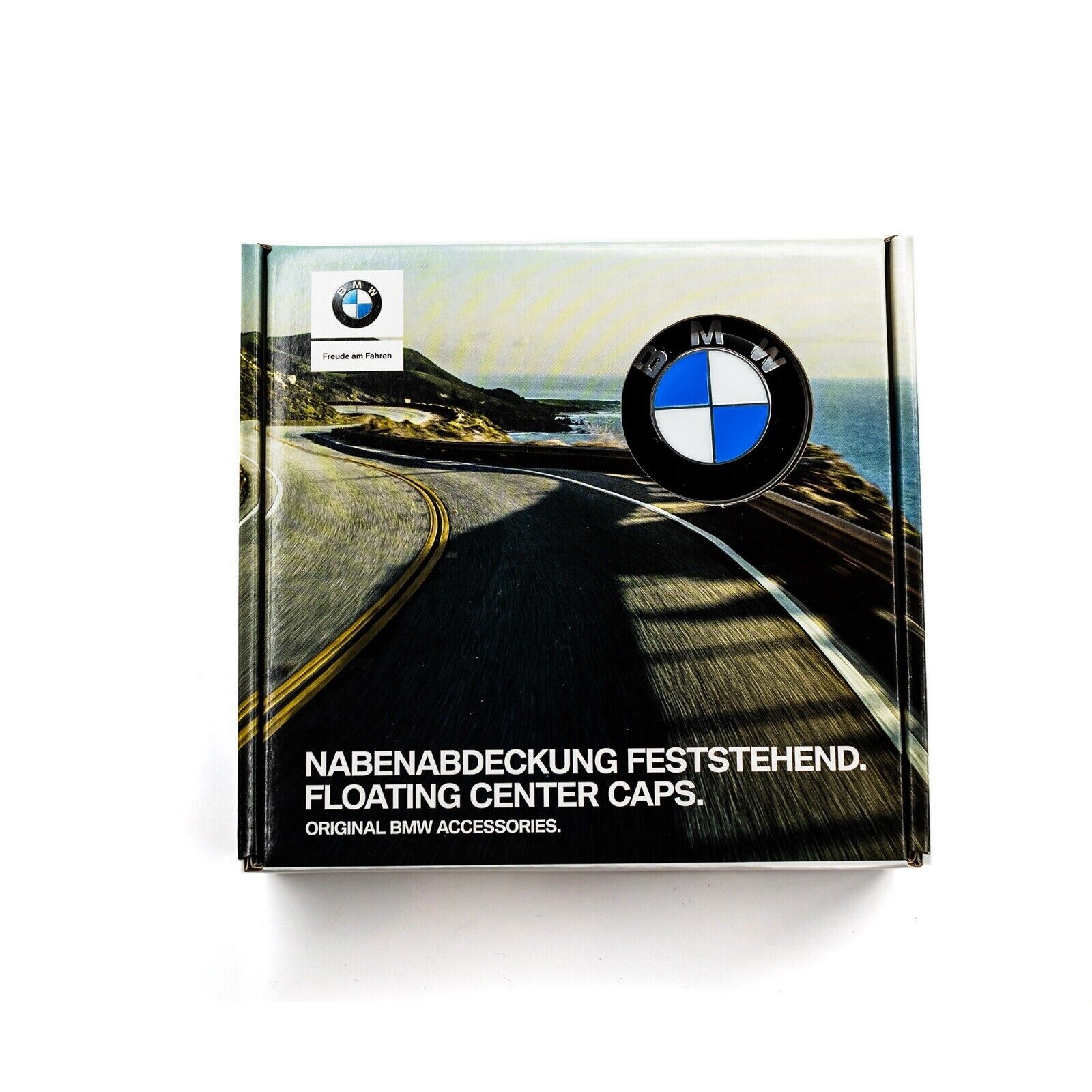 Genuine BMW Blue White Floating Alloy Wheel Center 56mm 68mm Hub Caps