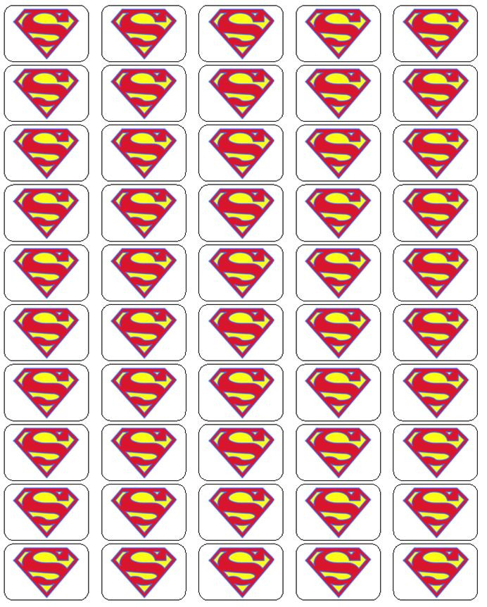 50 Superman Envelope Seals / Labels / Stickers,  1" by 1.5"