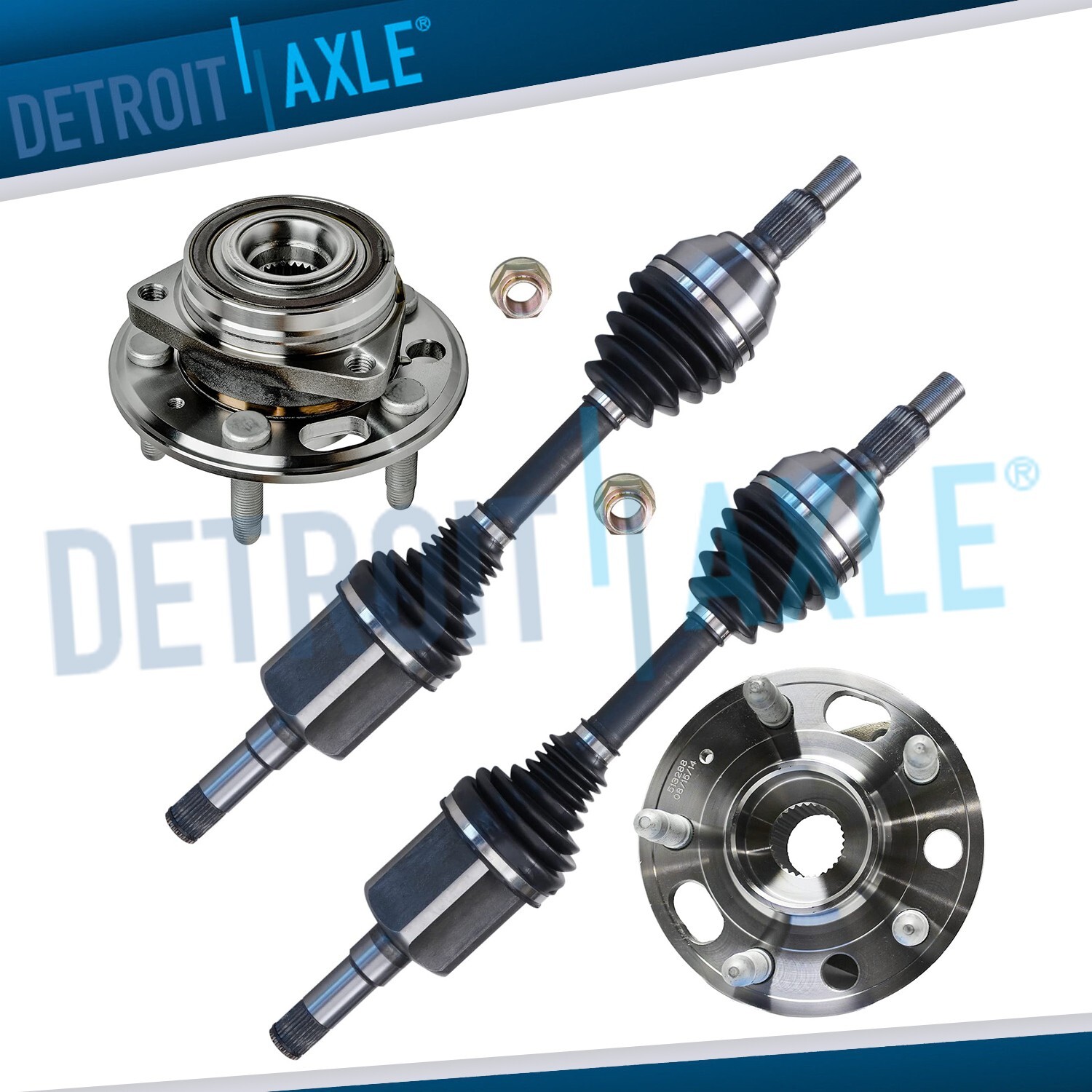 Front Left and Right CV Axle Shafts + Wheel Hub Bearings for Chevy Impala Malibu