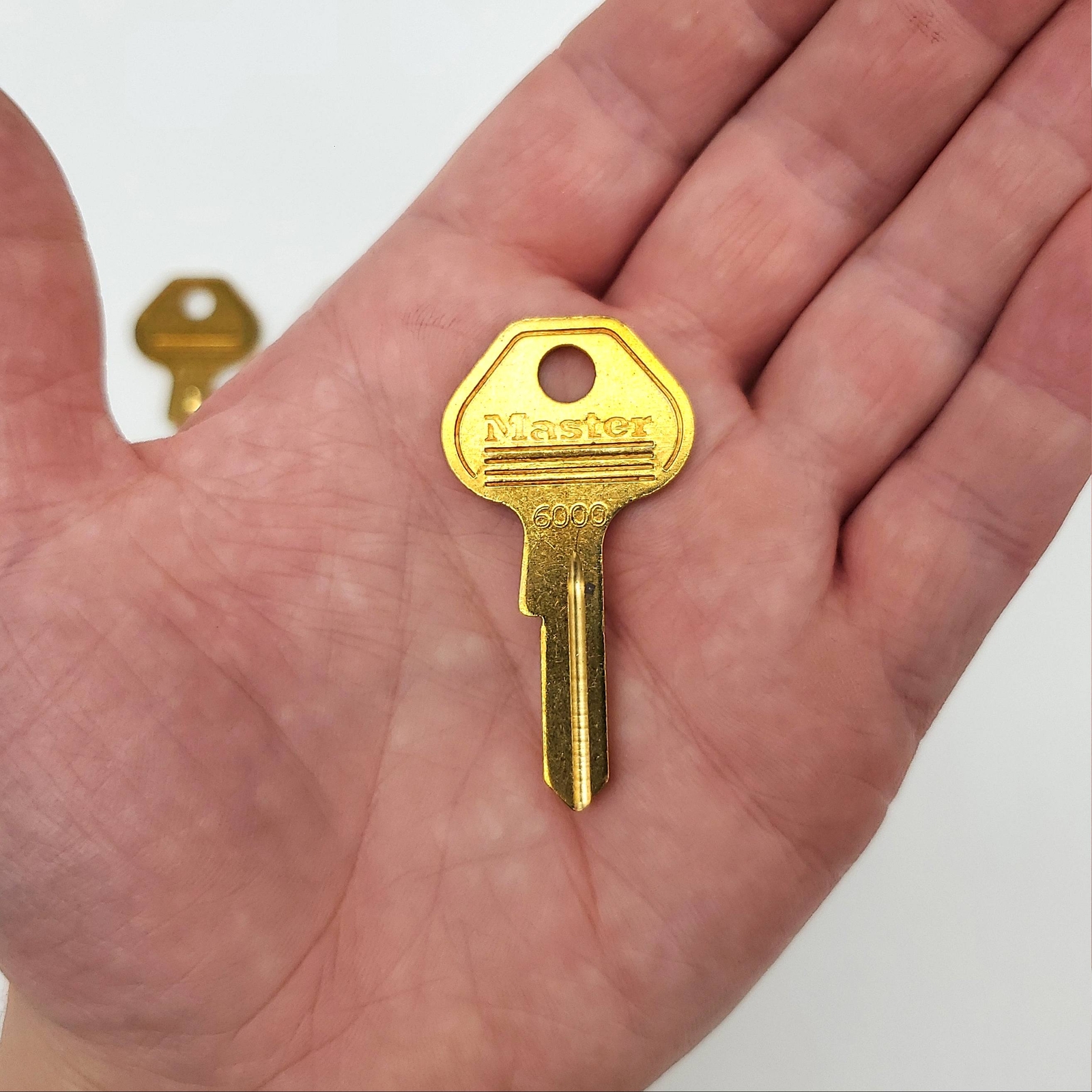 10x Master 6000K Padlock Key Blanks Brass 6 Pin Master Lock OEM NOS