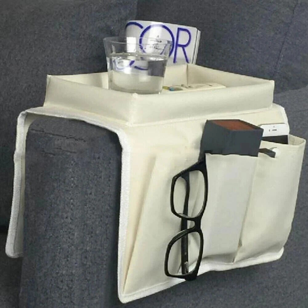 Sofa Armrest Organizer 6 Pocket TV Remote Holder Chair Beside Couch Bag