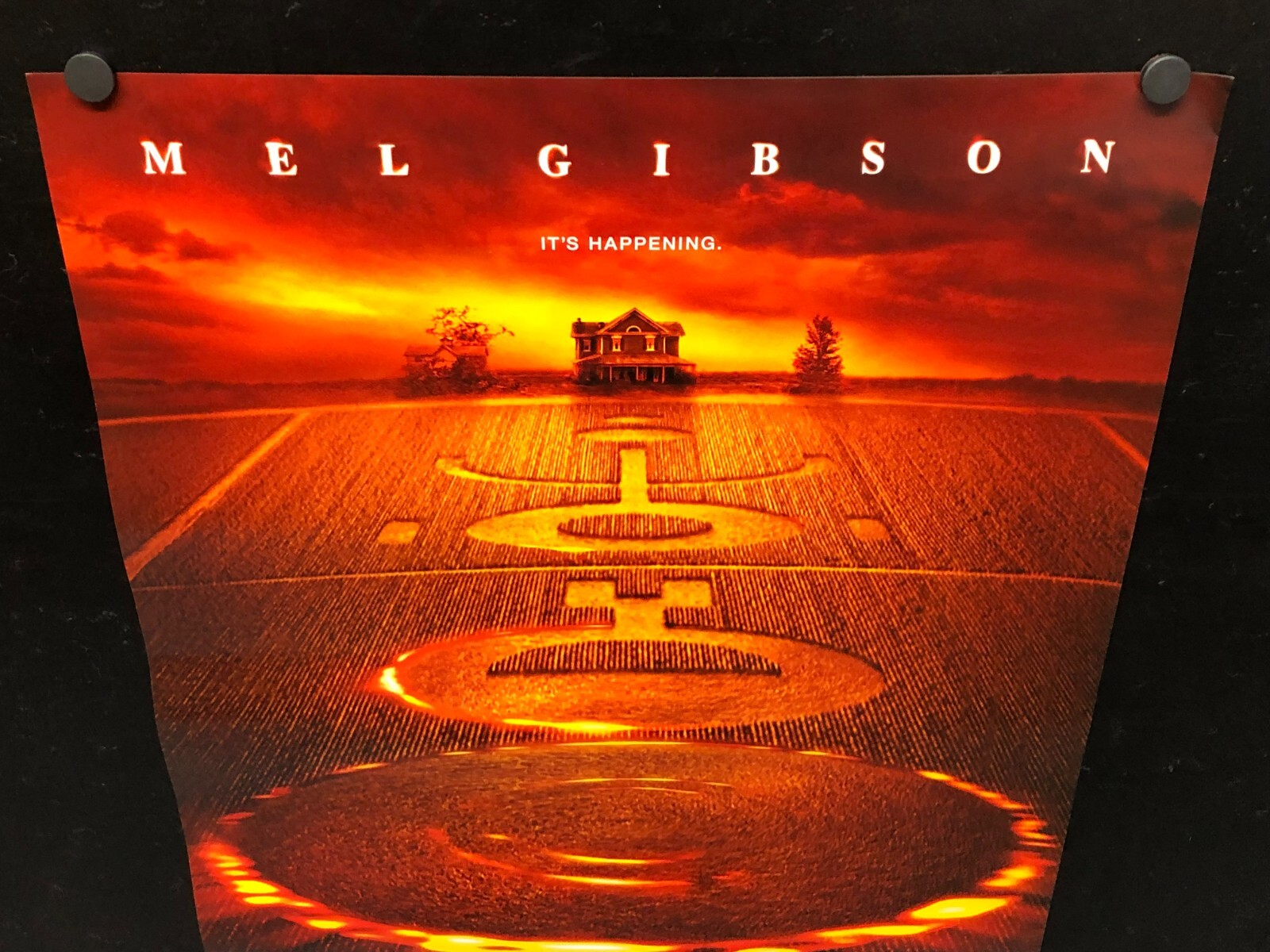 Mel Gibson SIGNS (2002) Movie Poster 18.5 x 27 ~ M. Night Shyamalan