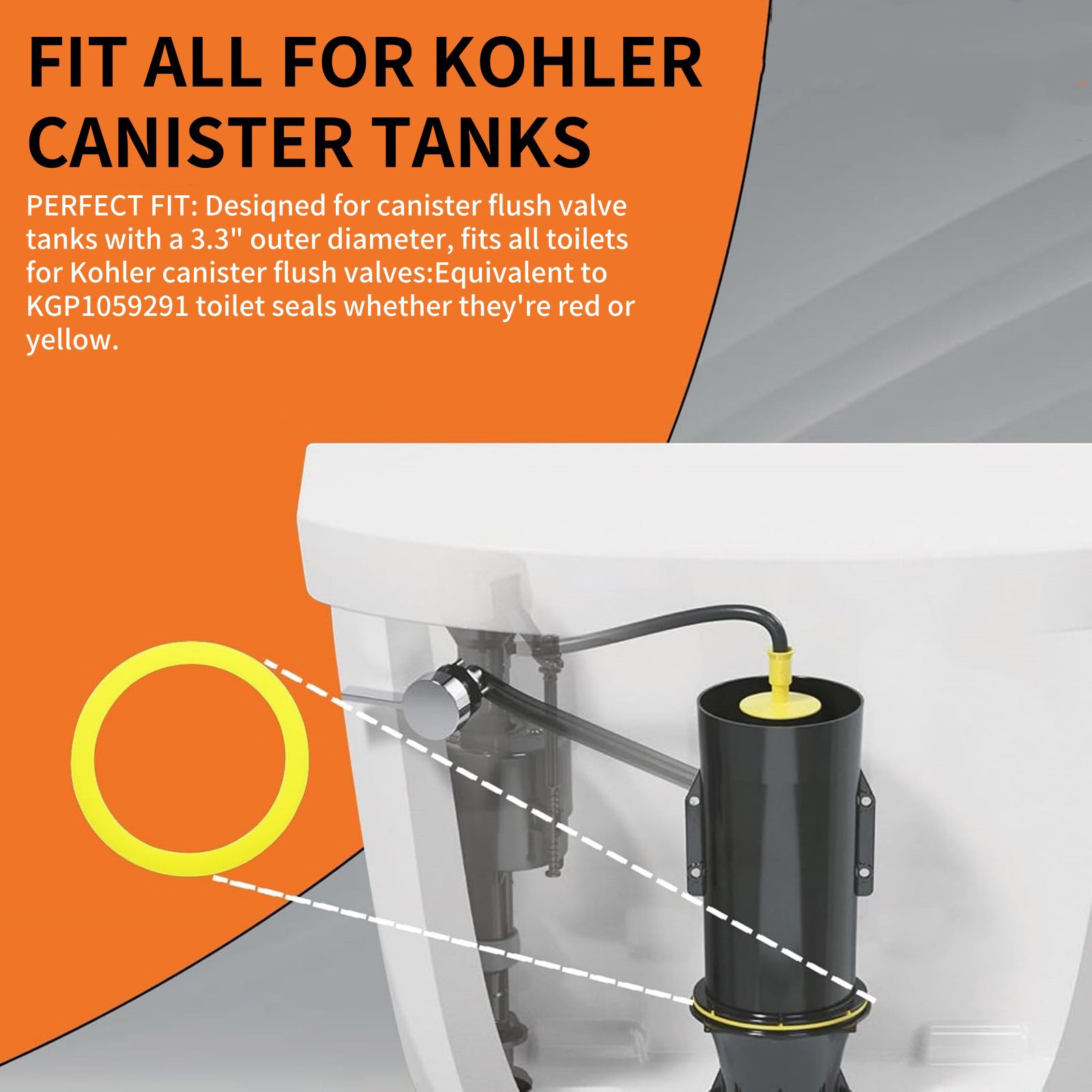 Great Quality 6 Pack GP1059291 Silicone Toilet Flush Valve Seal For Kohler