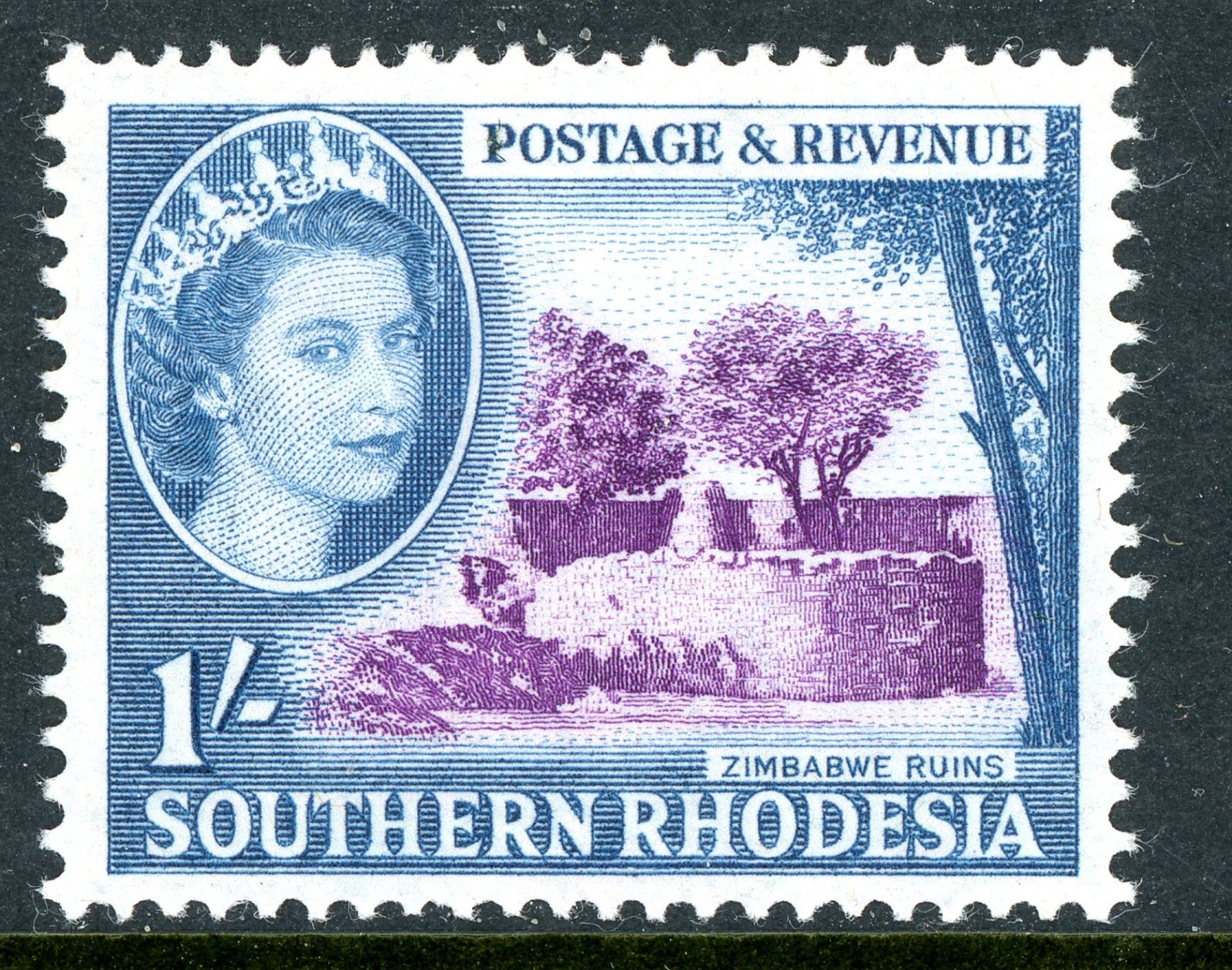 Rhodesia 1953 British QEII 1' Zimbabwe Ruins SG #86 MNH S833