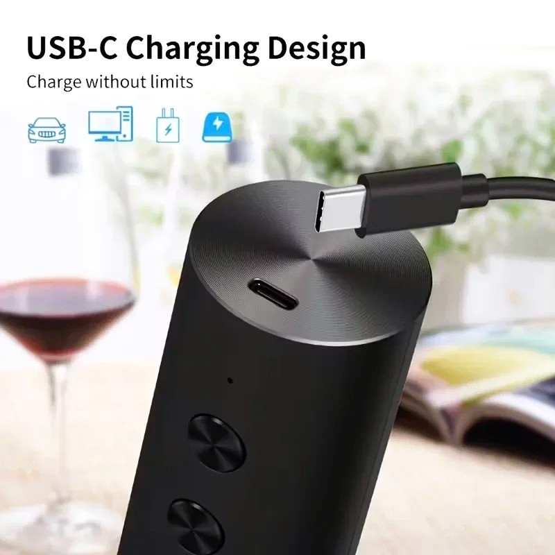 Electric Wine Bottle Opener Set Rechargeable Automatic w/ Charging Base Gift