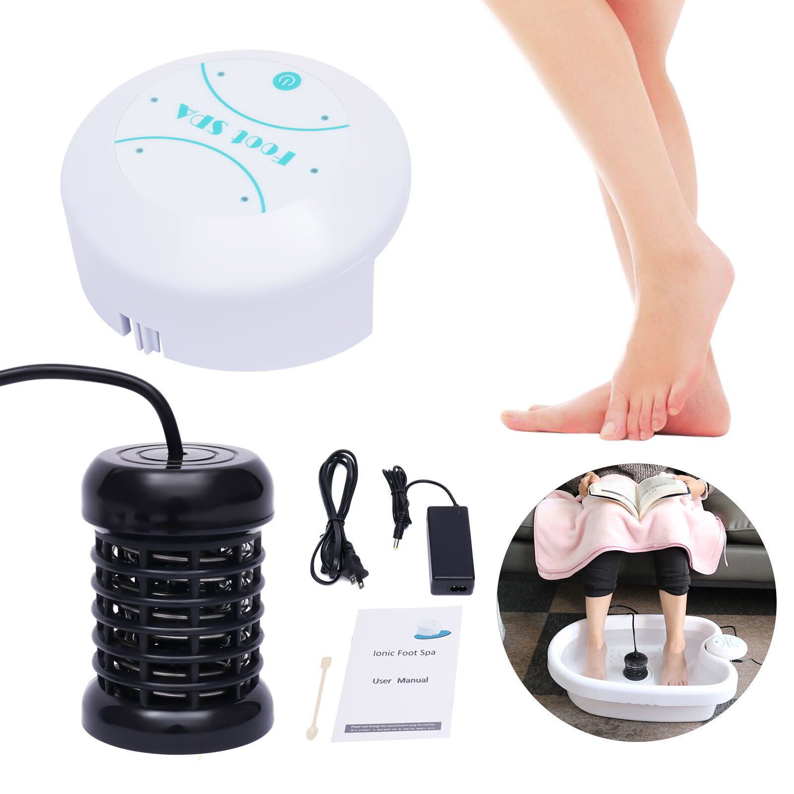 Ionic Detox Foot Bath Spa Machine Portable Salon Ion Aqua Foot Bath Beauty Kit!