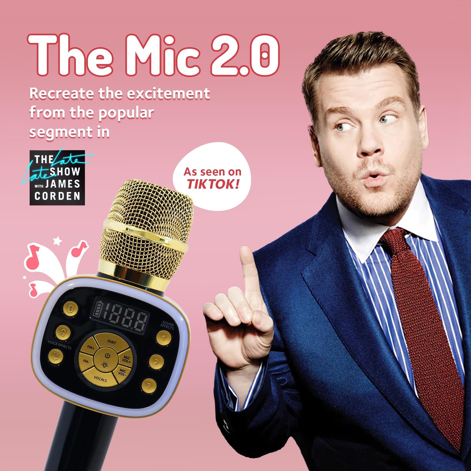 Carpool Karaoke Machine for Kids & Adults, Carpool Karaoke The Mic 2.0 - Wire...