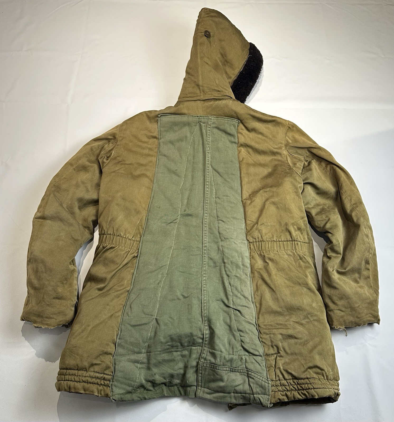 VTG WWII US Military B-9 Parka Cold Weather Jacket L Altered Distressed