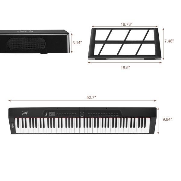 GPP-105 Digital Piano 88Key Full Size Standard Keyboards Dual-tube X-Shape Stand