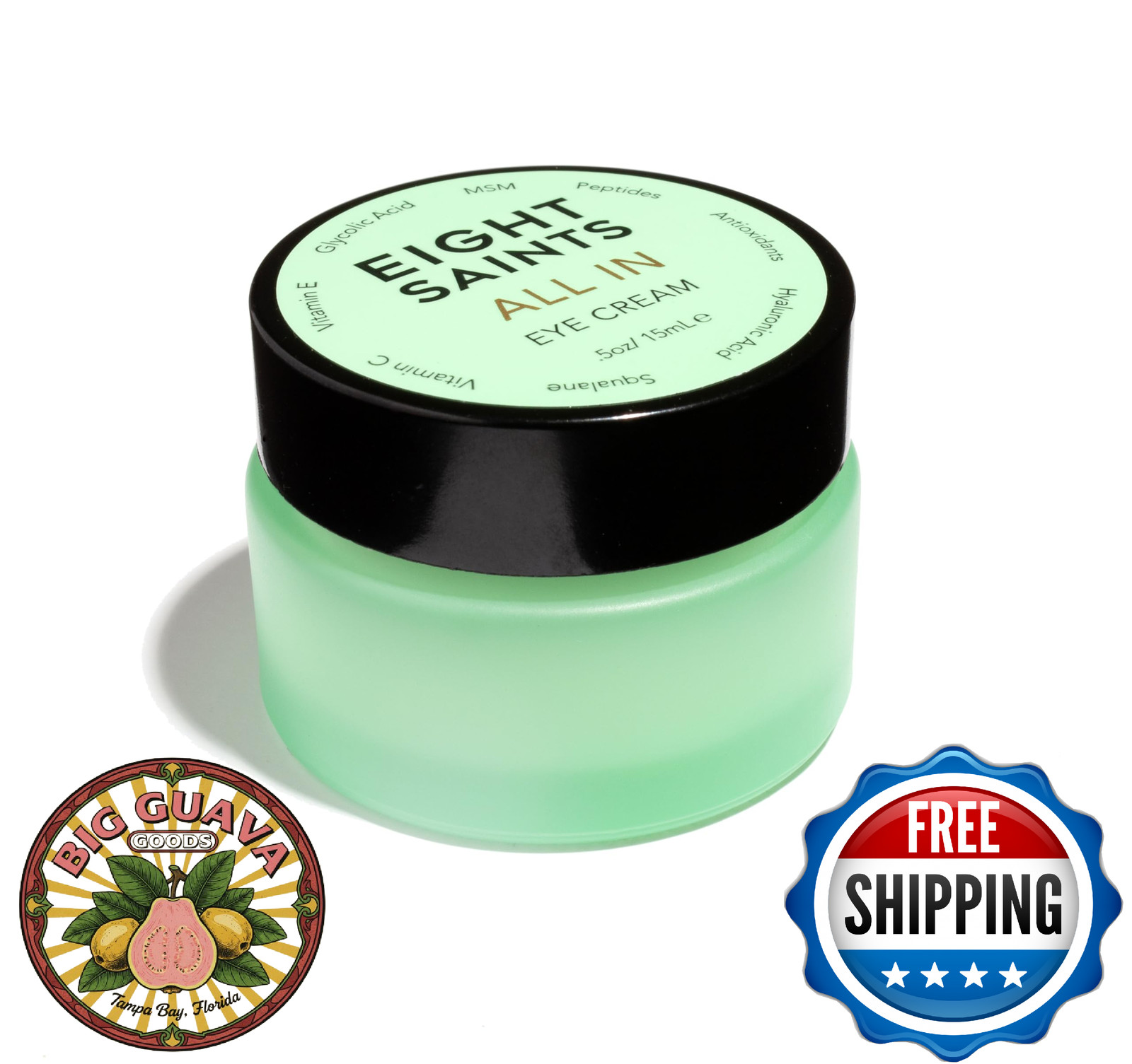 Eight Saints All-In Eye Cream, Natural & Organic Anti-Aging, Puffiness, Dark Cir