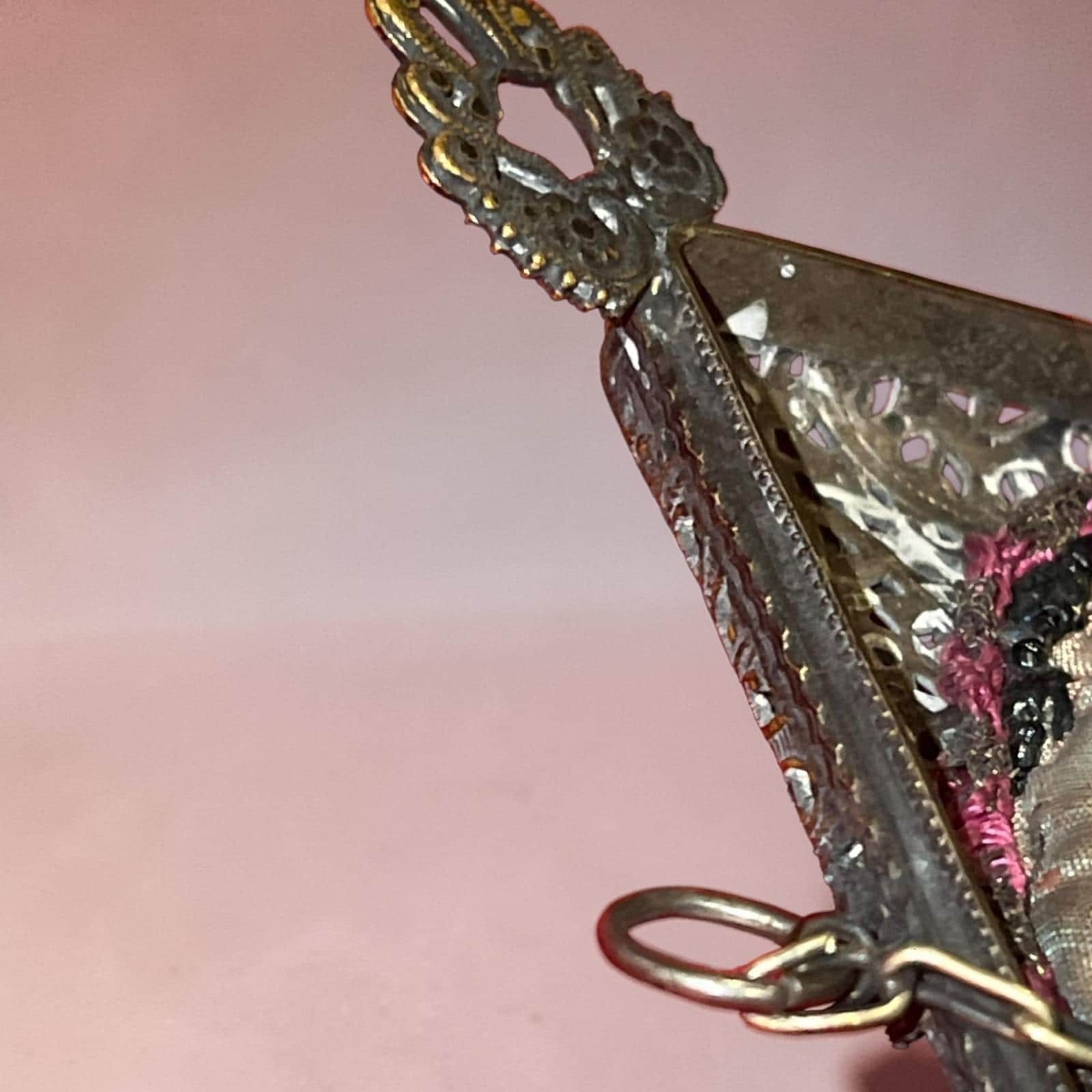 Antique 1920s Art Deco Micro Beaded Flapper Purse Floral Czech Glass Evening Bag