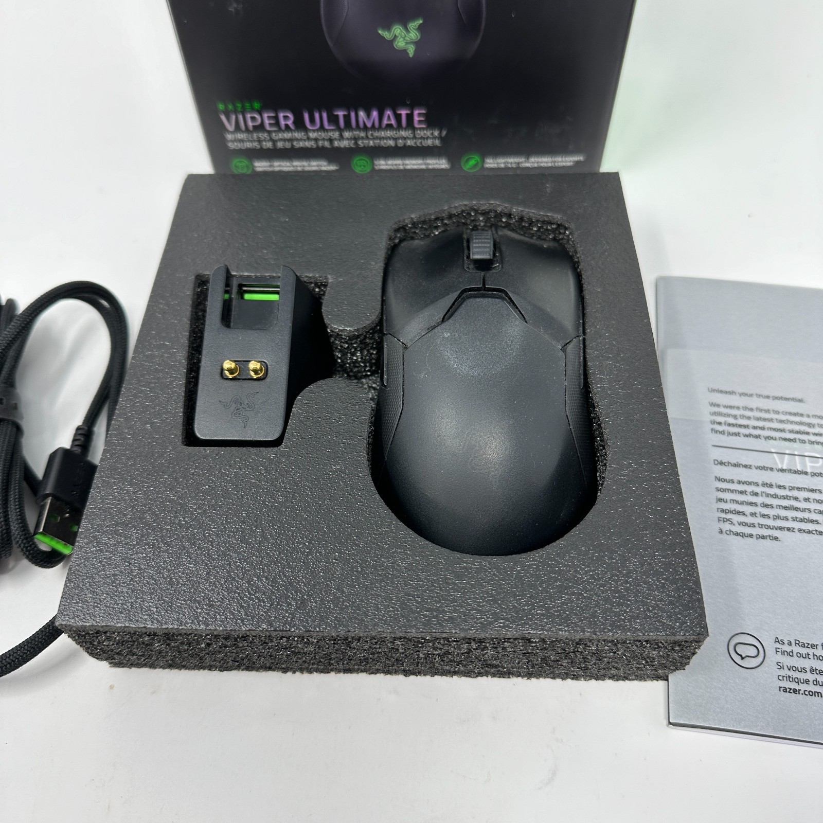 Razer Viper Ultimate Wireless Gaming Mouse RGB Dock Black - Pre-Owned
