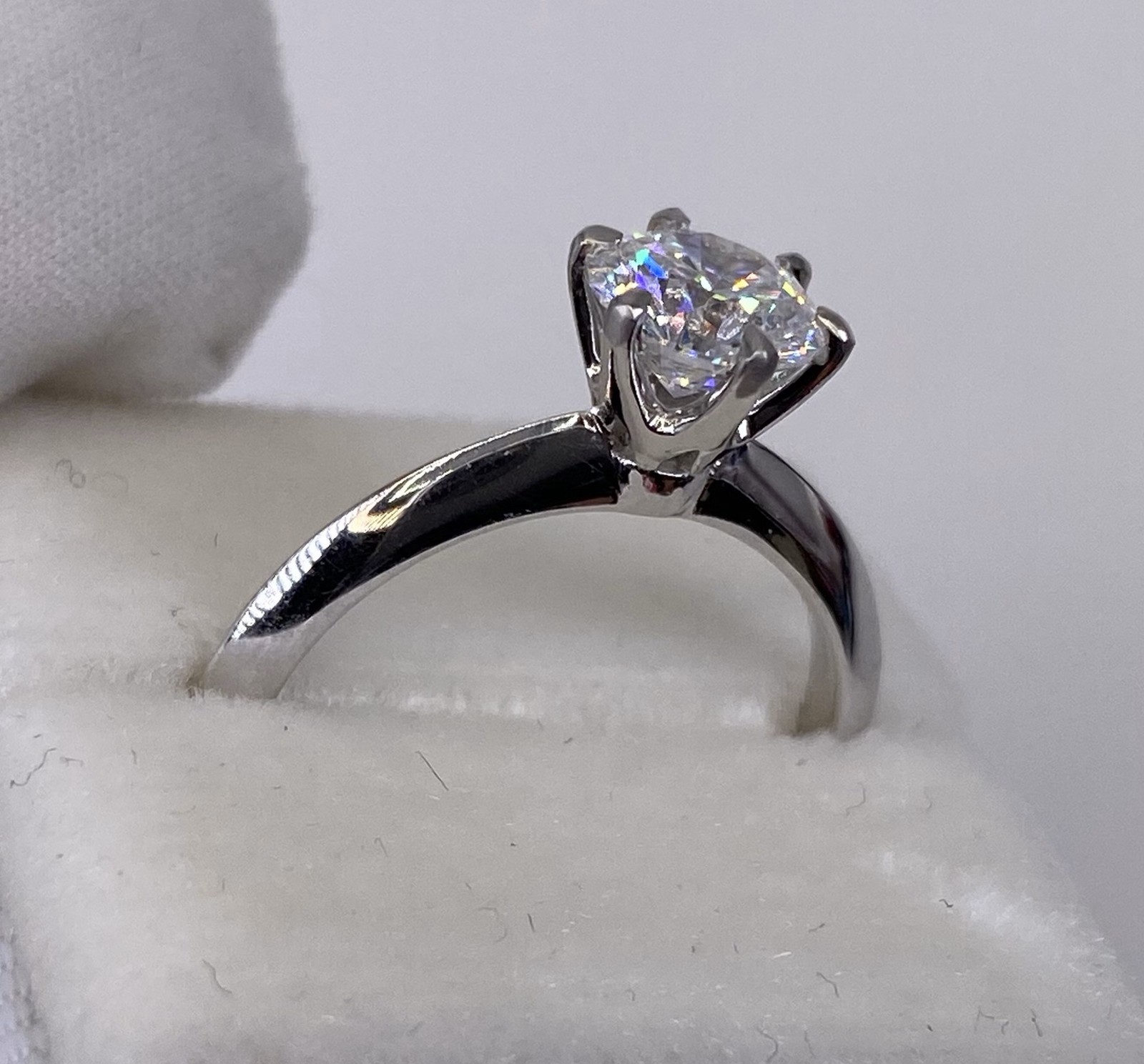 DIAMOND ENGAGEMENT RING ROUND SOLITAIRE E VS1 1.5 CT LAB CREATED GROWN PLATINUM