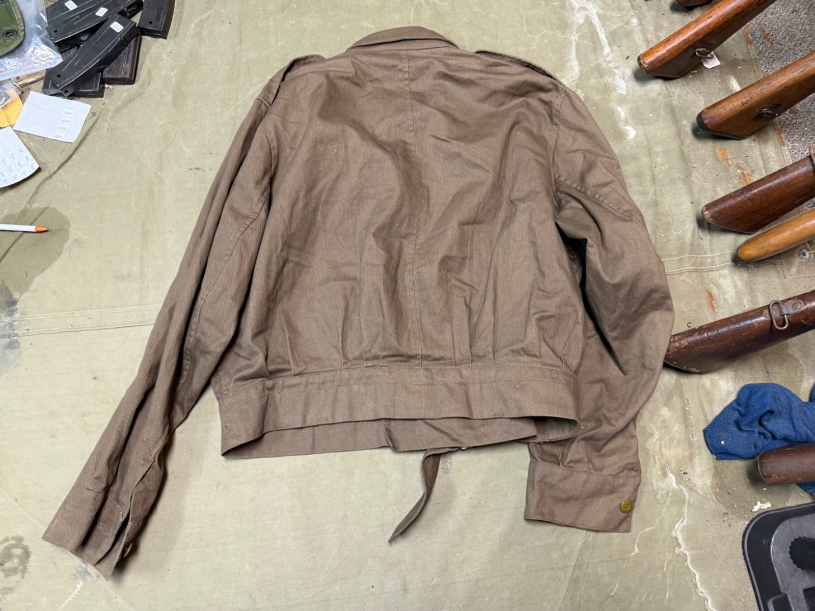 WWII BRITISH ARMY P1937 P37 SUMMER DENIM BATTLEDRESS FIELD JACKET-SIZE 2XL LONG