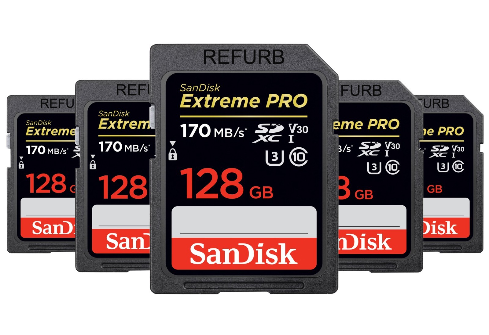 LOT 5x SanDisk - Extreme PRO 128GB SDXC UHS-I Memory Card 170MB/s
